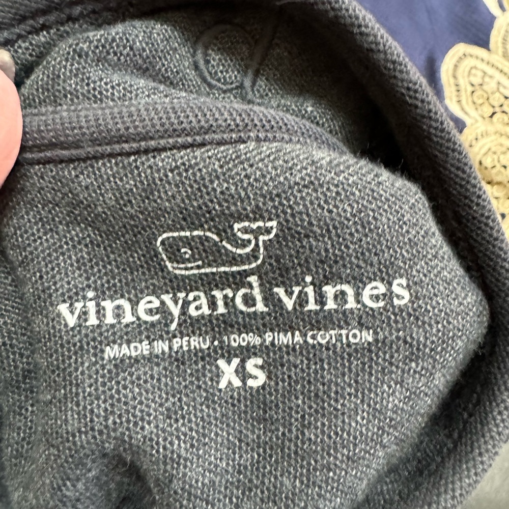 Vineyard Vines Zip Whale Logo Pullover Shirt (Women's XS), Navy - Picture 5 of 5